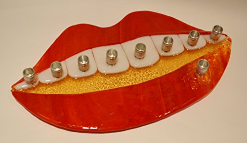 Big Smile Glass Menorah by YafitGlass 1
