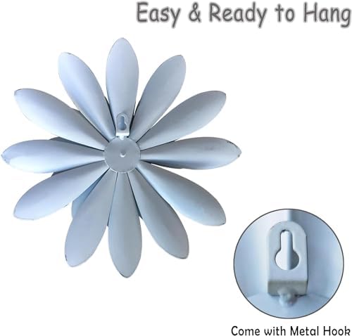 Novbvia 12 Inch Metal Flower Wall Sculpture