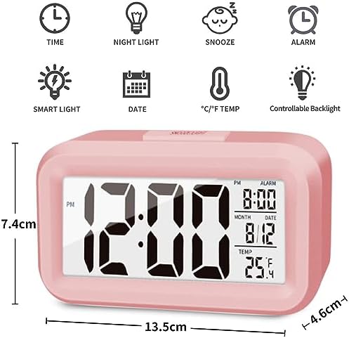 45 Inch LCD Digital Alarm Clock with Temperature and Calendar