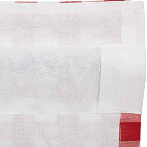 VHC Brands Farmhouse Red Buffalo Check Curtains Panel Pair