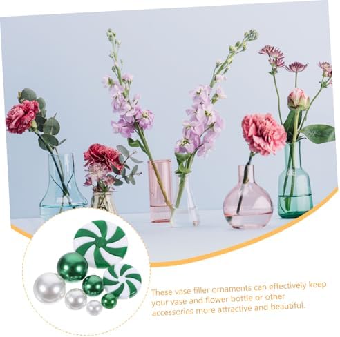 PRETYZOOM Christmas Floating Candle Decorations and Acrylic Beads Vase Filler