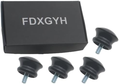 4pcs Mushroom Shape Curtain Rod End Caps with M5 Screws Black