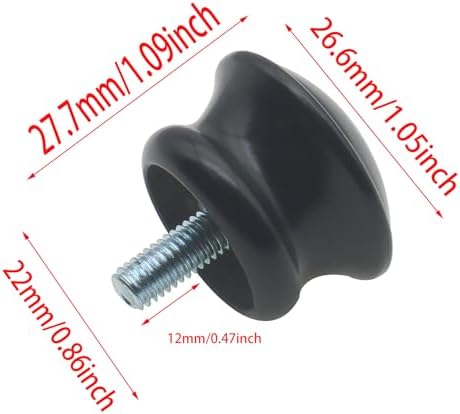 4pcs Mushroom Shape Curtain Rod End Caps with M5 Screws Black