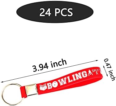 Oringaga 24PCS Bowling Theme Silicone Keychains