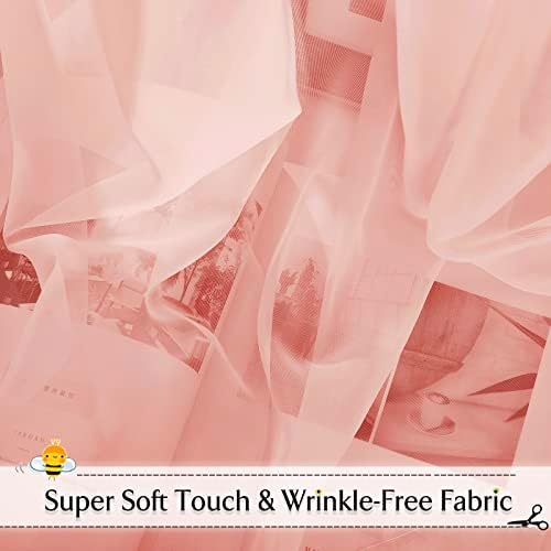 RYB HOME Long Sheer Curtains Scarf for Wedding Canopy Bed Kids Room