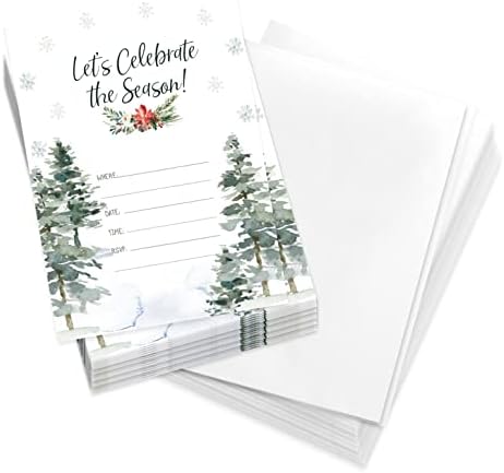 Desert Cactus Christmas Invitations with Envelopes 25 Count Design C