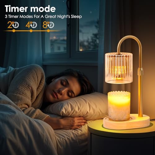YDSP Candle Warmer Lamp with Timer Adjustable Height Modern Style