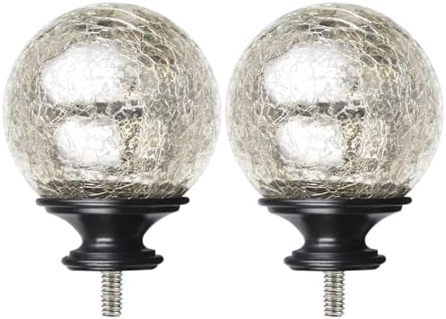 KAMANINA 1 Inch Crackle Glass Finials 2 Pack