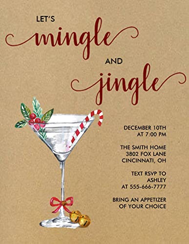 Personalized Christmas Party Invitation Mingle and Jingle