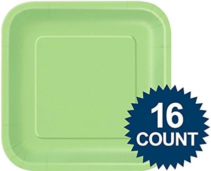 Lime Green Square Dessert Plates 7 16 Pieces