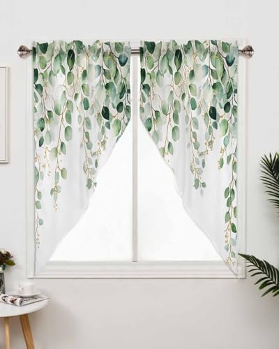 Eucalyptus Swag Curtains Valance for Kitchen Windows