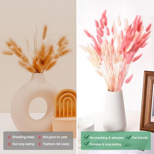 60-Pack Artificial Rabbit Tail Grass Dried Flowers 17 Inch Green