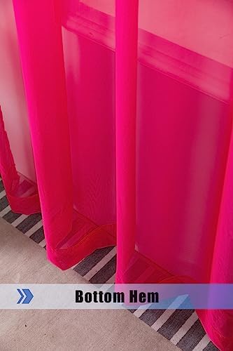 WPM Hot Pink Sheer Window Valance Scarf Panel