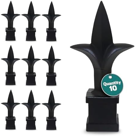Fence Finials Black Polypropylene 58 Inch 10 Count