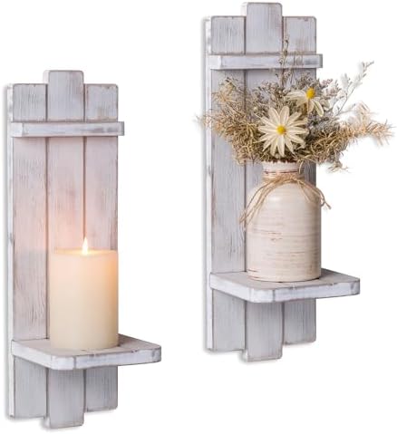 Walasis Farmhouse Candle Sconces Wall Decor Set of Two