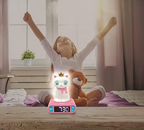 LEXiBOOK Kitten Alarm Clock with Night Light and Snooze