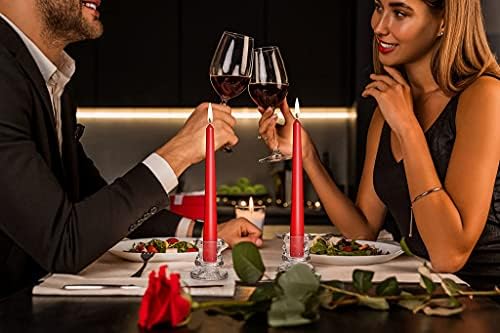 NITIME Candlestick Holders 12PCS Thick Glass for Table Centerpieces