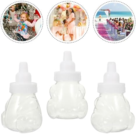 Cabilock Bear Shaped Candy Boxes 12pcs Clear Plastic Wedding Treat Containers