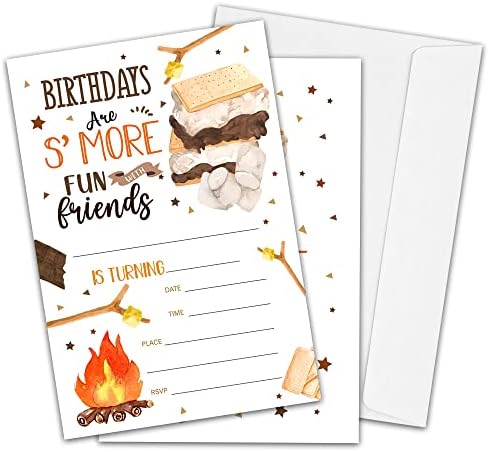 Smores Birthday Invitations 4x6 Double-sided Cards