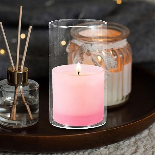 Cabilock Candle Cylinder Tube Cover Glass Shades for Wedding Banquet Centerpieces