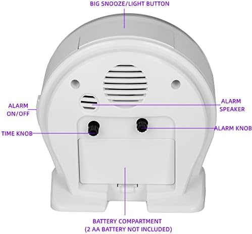 EASIBEST Silent Analog Alarm Clock with LED Light