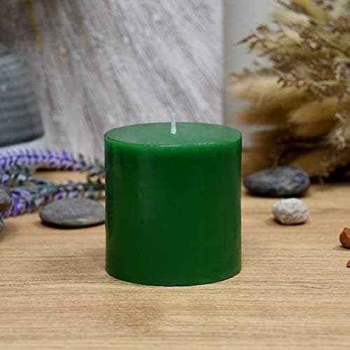 3 Inch Hunter Green Pillar Candle 1