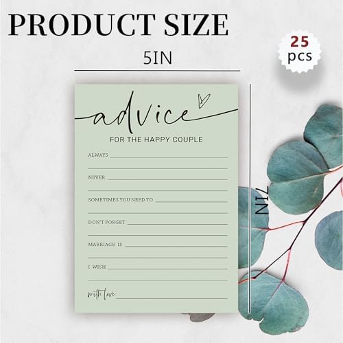 Bridal Shower Game Cards Set of 25 Sage Green