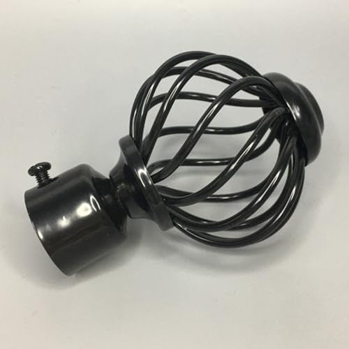 MAGICLULU 2pcs Round Curtain Rod Finials Black