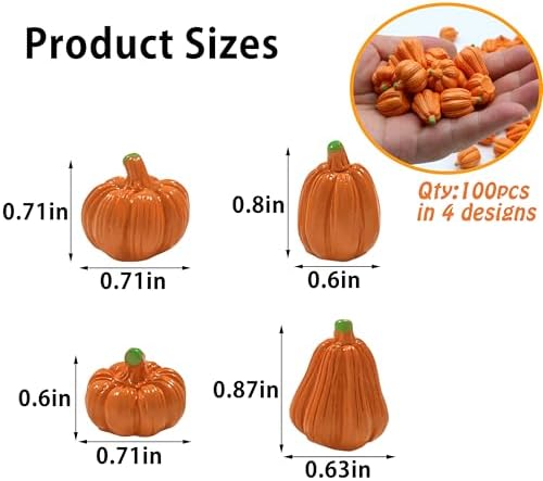 FESTGLOX 100Pcs Mini Resin Pumpkins for Fall Decor
