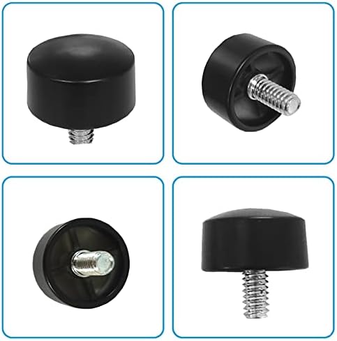 4 Pcs Black Plastic Curtain Rod Finials for 34 Inch Rods