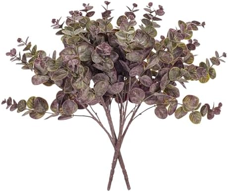 Vickerman 19 Inch Artificial Burgundy Spiral Eucalyptus Bush 3 Pack