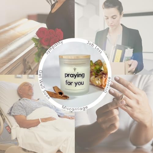 Praying For You Candle with Bible Verses for Sympathy Gifts