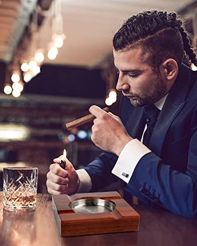 Wood Cigar Ashtray with Gift Box - Classic Design