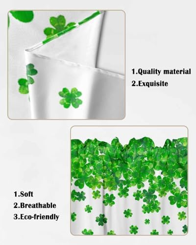 St Patricks Day Kitchen Curtains Lucky Shamrock Valance Set