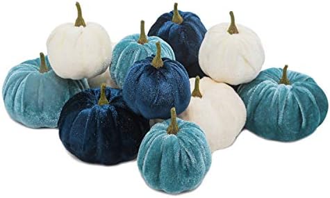 Romingo Halloween Artificial Velvet Pumpkins 12 Pack