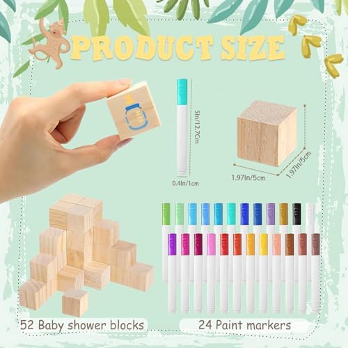 77PCS Baby Shower Games Kit with Blocks and Painters