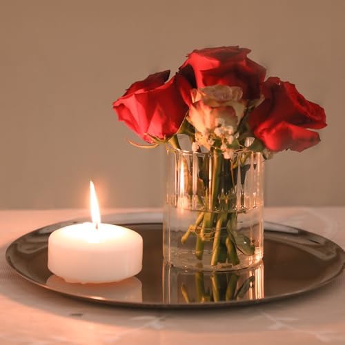 ComSaf Clear Ribbed Glass Vases Pack of 12