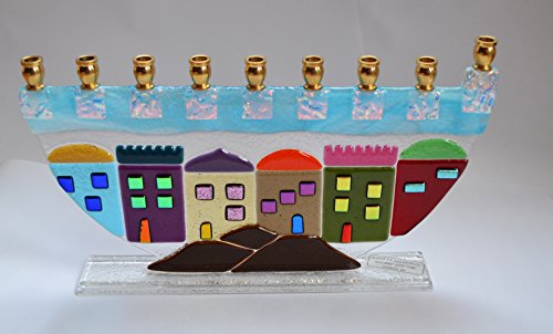 Jerusalem Glass Menorah by YafitGlass 1