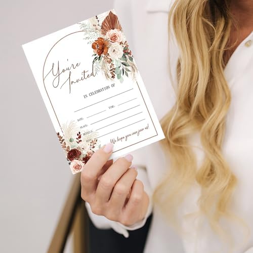Whaline 25 Fall Invitations with Envelopes Stickers