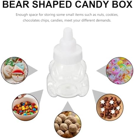 Cabilock Bear Shaped Candy Boxes 12pcs Clear Plastic Wedding Treat Containers