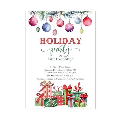 Holiday Party Gift Exchange Invitation Christmas Party