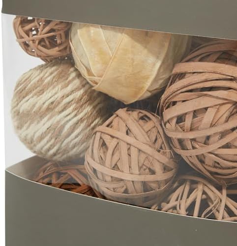 Deco 79 Wood Handmade Orbs Vase Filler Set of 2