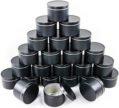 EricX Light 24-Piece Candle Tin Set Black 8 oz