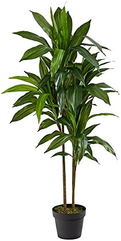 Nearly Natural 48in Dracaena Silk Plant Real Touch Green