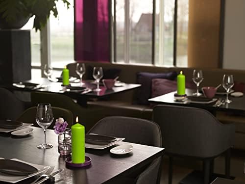 BOLSIUS 10 Unscented Lime Green Pillar Candles
