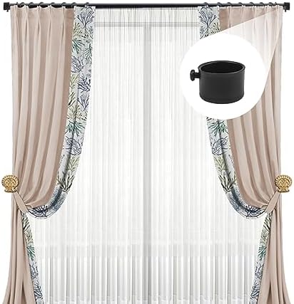 Stainless Steel Curtain Rod Ends Finials Black 4-Pack Up to 11 Diameter