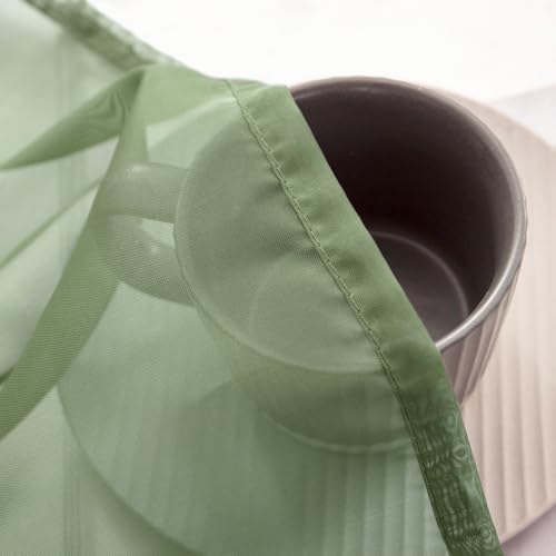 MIULEE Sheer Window Scarf Valance Extra Long Panel Sage Green