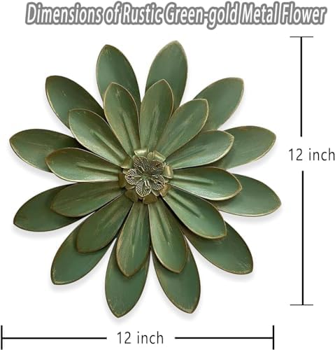 Novbvia 12 Inch Metal Flower Wall Sculpture