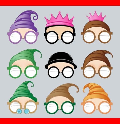 UUT 9Pcs Paper Masks Glasses Party Favor Set