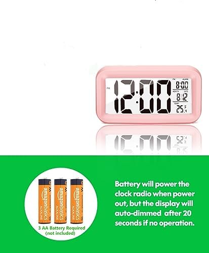 45 Inch LCD Digital Alarm Clock with Temperature and Calendar